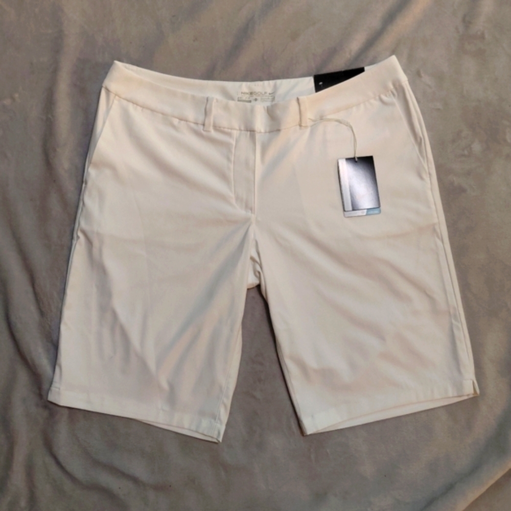 Nike Women's White DRI Fit Golf Activewear Shorts Size 12 NWT